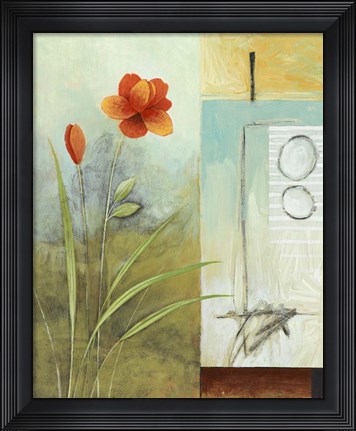 Framed Asian Floral Abstract I Print