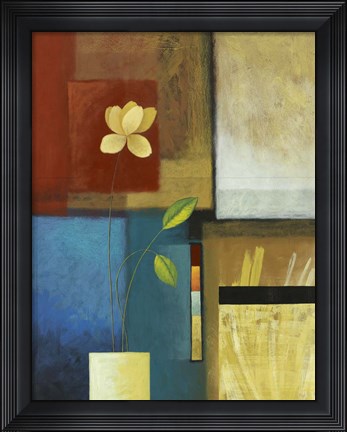 Framed Ivory on Blue I Print