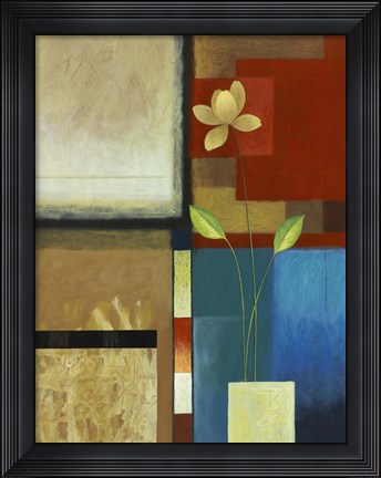 Framed Ivory on Blue II Print