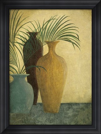 Framed Three Vases II Print