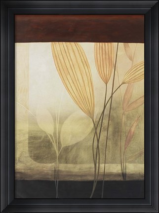 Framed Leaf Collage I Print