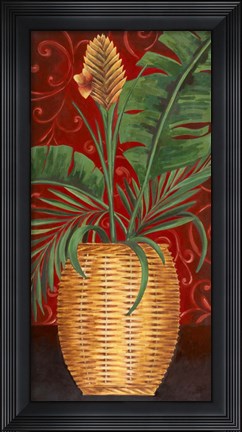 Framed Basket With Orange Print