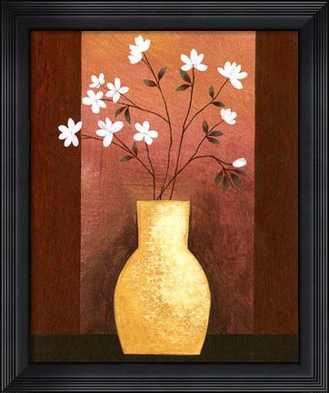 Framed Jug Floor Vase On Burgundy Print