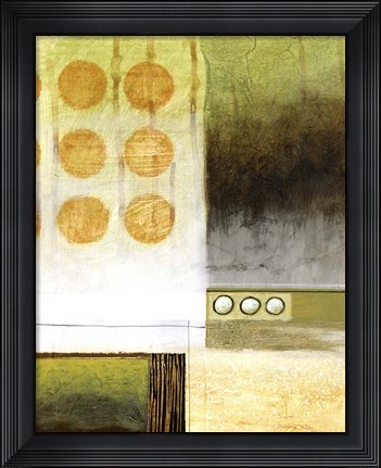 Framed Shades of Green I Print