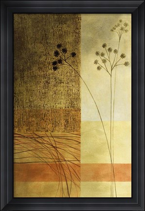Framed Brown, Orange Block Left Print