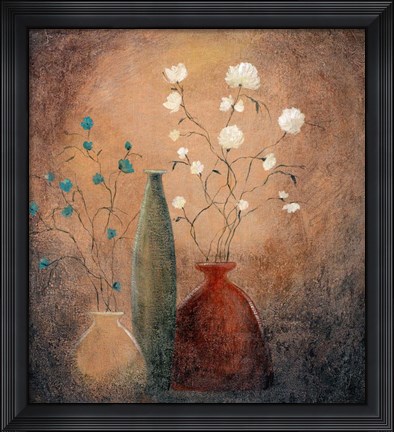 Framed Blue and White Print