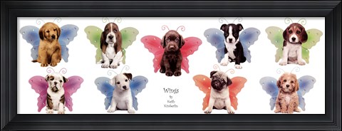 Framed Wings Puppy Panel Print