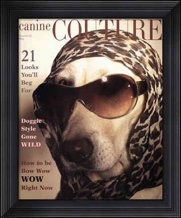 Framed Canine Couture Bow Wow Print