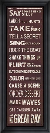 Framed Transit To Do List (Red) Print