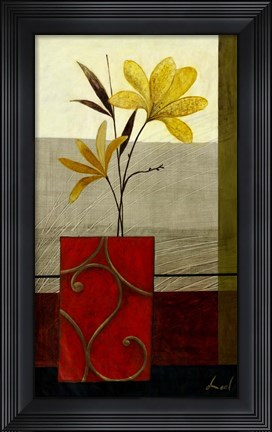 Framed Yellow Blooms II Print