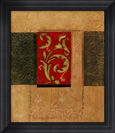 Framed Gold and Sage I Print