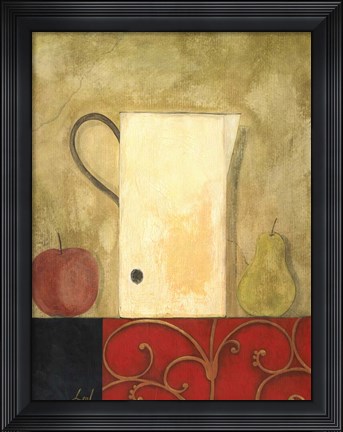 Framed Jug and Fruit I Print