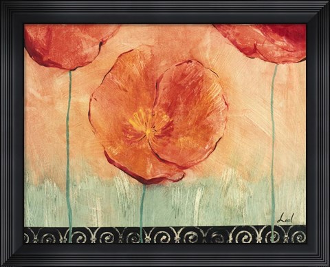 Framed Poppy Field II Print