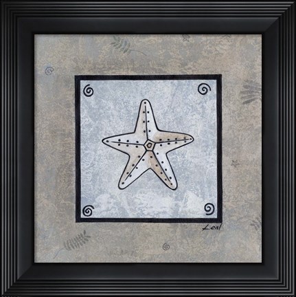 Framed Sea Shell on Blue IV Print