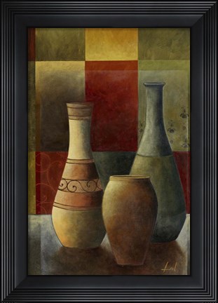 Framed Earthenware Pots II Print
