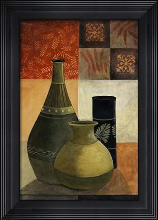 Framed Earthenware Pots III Print