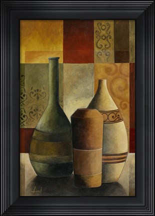 Framed Earthenware Pots I Print