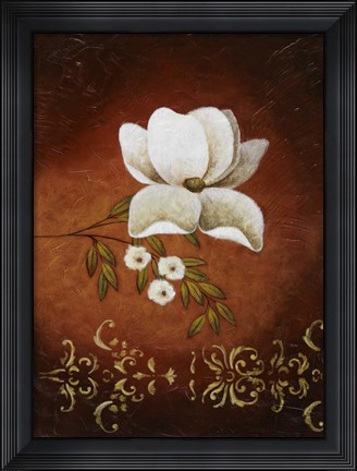 Framed White on Red I Print