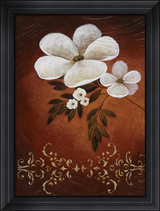 Framed White on Red II Print