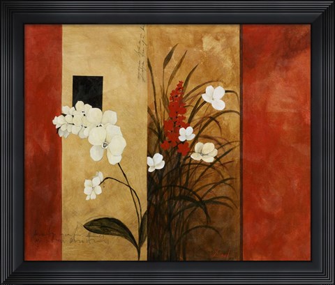 Framed Asian Floral I Print