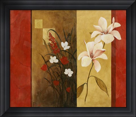 Framed Asian Floral II Print