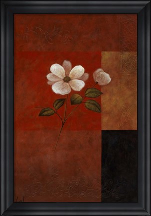 Framed Red Floral I Print