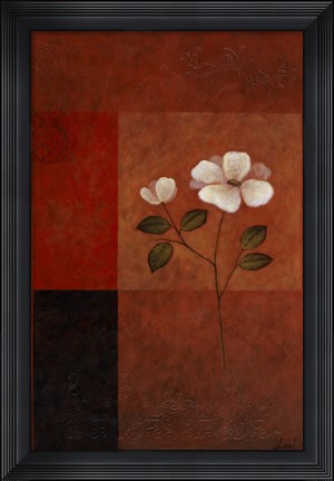 Framed Red Floral II Print