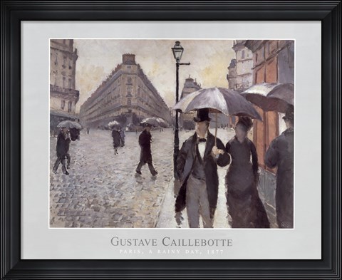 Framed Paris, A Rainy Day, 1877 Print