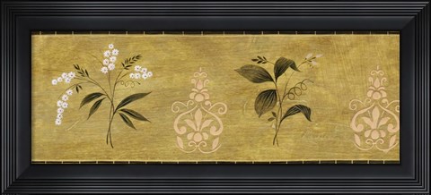 Framed White Flower on Gold Panel Print