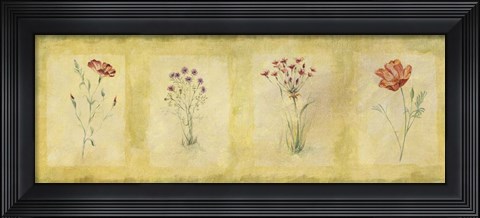 Framed Red Flowers Panel Print