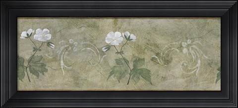 Framed Pair of White Flowers Panel Print