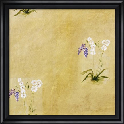 Framed White and Lilac Flowers Print