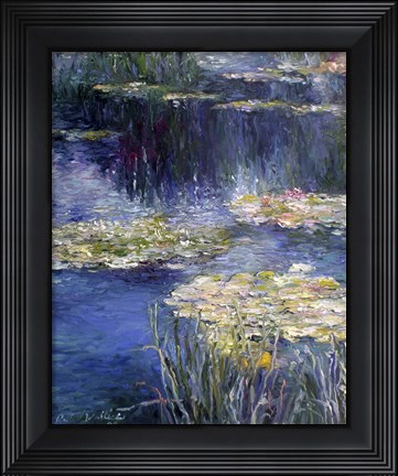 Framed Pond and Lilly Print