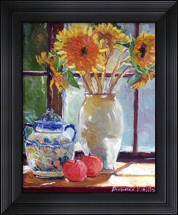 Framed Sunflowers In A Vase Print