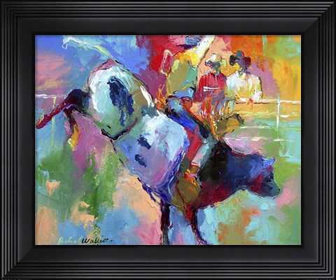 Framed Bull Riding Print