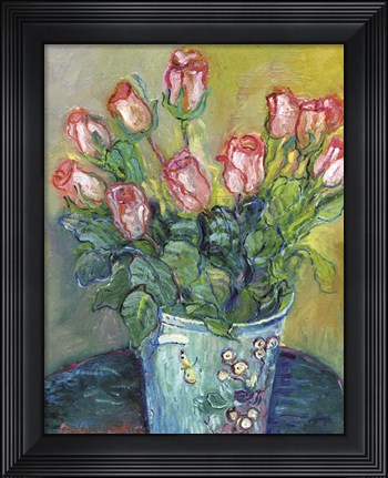 Framed Flowers In A Vase Print