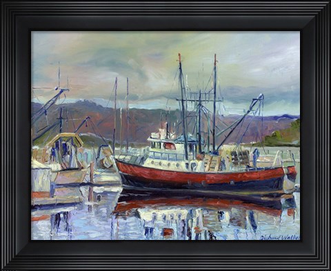 Framed Red Boat Print