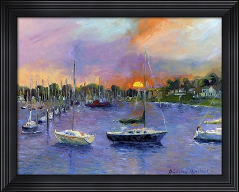 Framed Wickford At Dusk Print