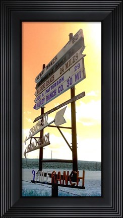 Framed Wyoming Ranch Directions Print