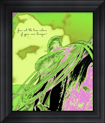 Framed Saddle Electric Pink With Quote Print