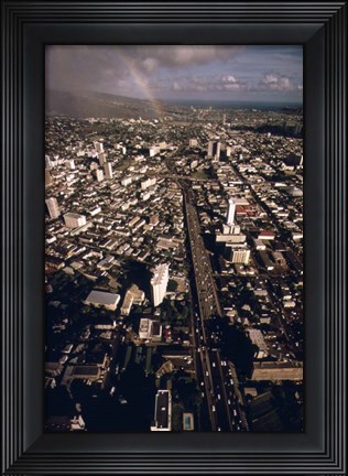 Framed Honolulu Rainbow Print