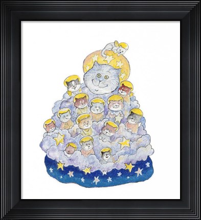 Framed Angel Cats Print