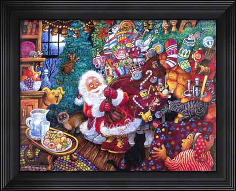 Framed Santa Arrives Print