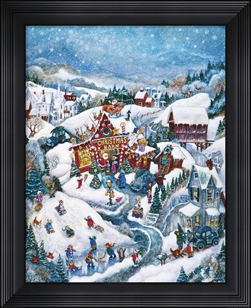 Framed Christmas Barn Print