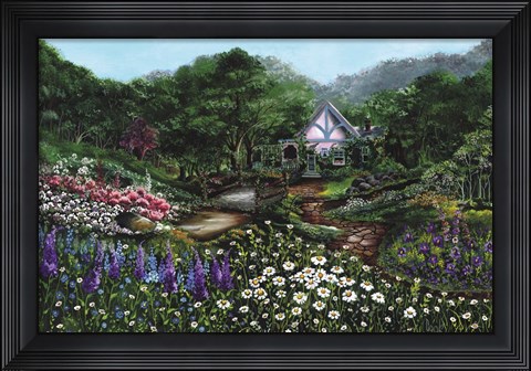 Framed Romantic Cottage Print