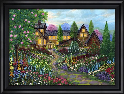 Framed Chalet Gardening Print