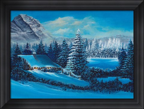 Framed Winter Scene Print