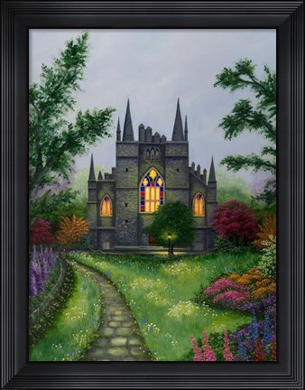 Framed Church Garden Print