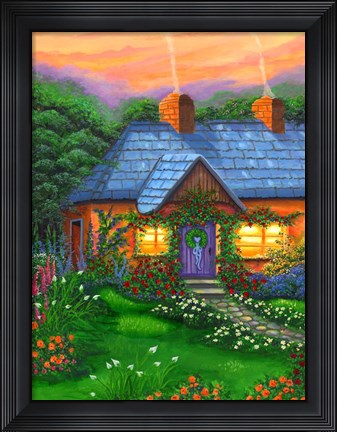 Framed Rose Cottage Print