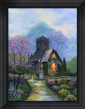 Framed Irish Church &amp; Garden Print